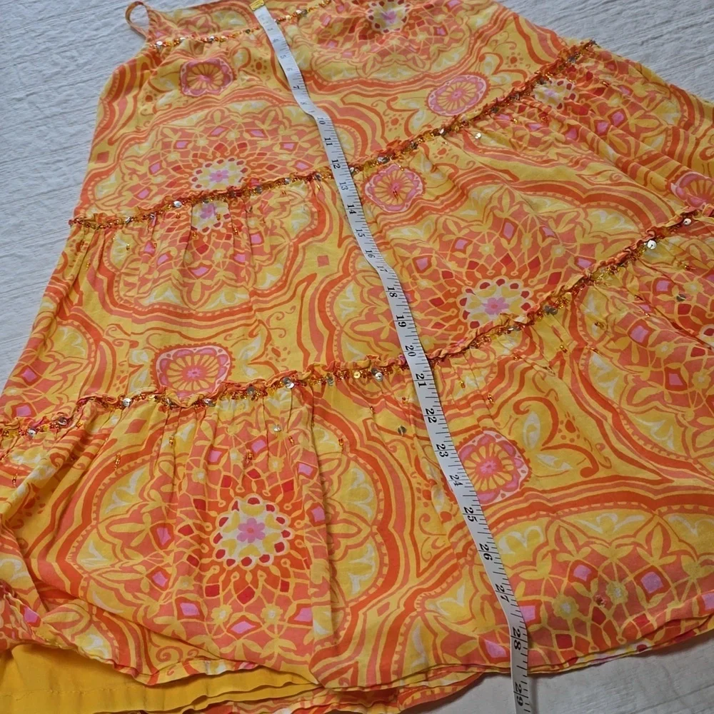 GAP Kids Vibrant Orange &  Pink Floral Sundress - Size 8 (IMPERFECT)